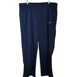 VTG Nike Sweatpants Active Mens Size XXL 2XL Navy Blue Ankle Zippers Drawstring